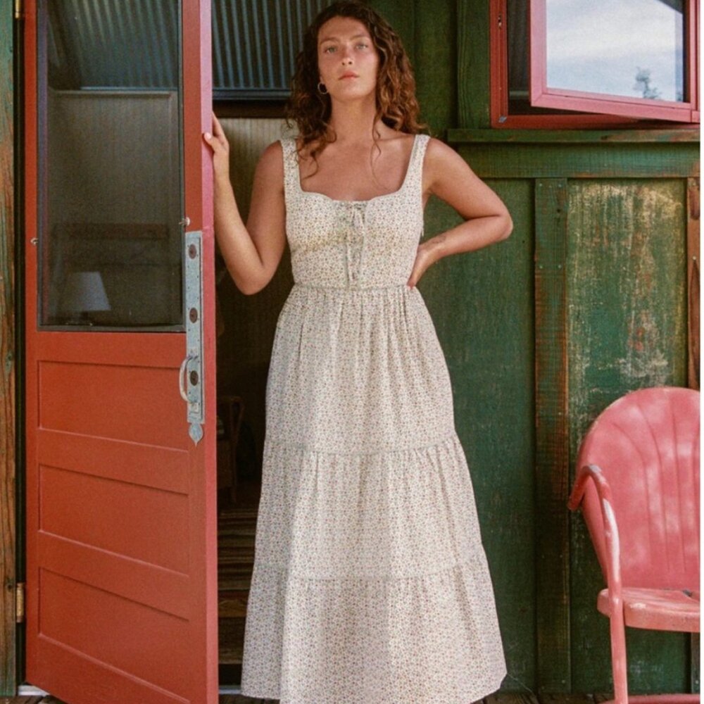 Christy Dawn Adele Dress in Strawberry Creme size L